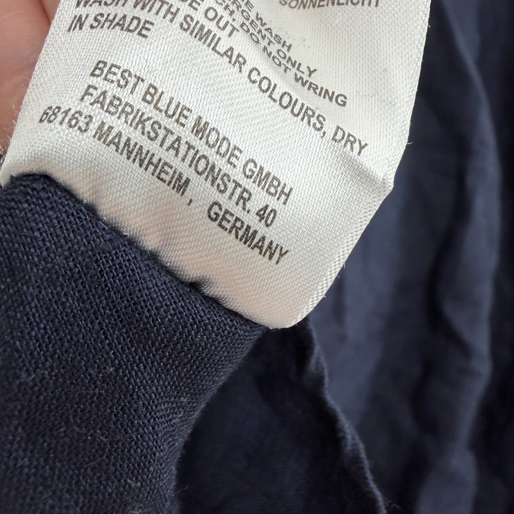 Katestorm Linen Top Womens Size 36 Blue Shirt Shell Button Up Resort Travel 3/4 - Picture 10 of 10